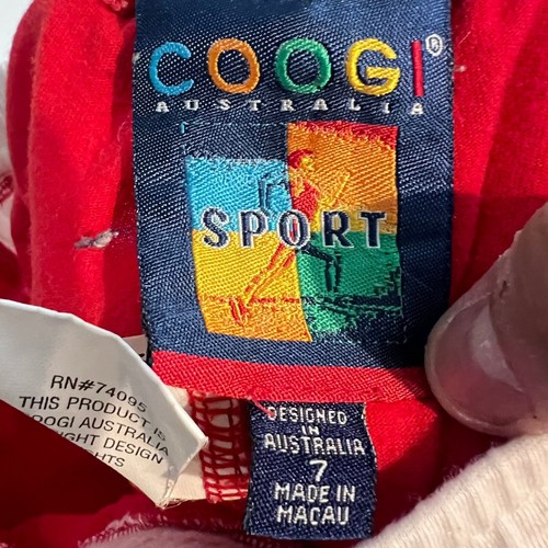 Vintage 90s 00S Coogi Boys Shorts Size 8 Red White Embroidered Made In Macau - Picture 5 of 7