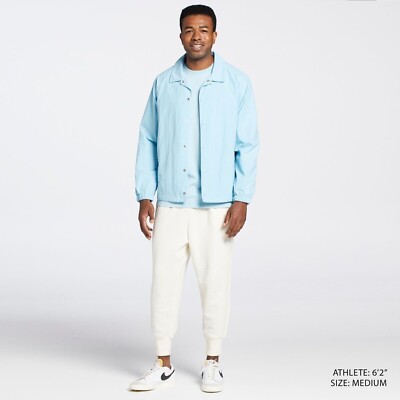 Sky Blue Mens Coaches Jacket Collar Button Down Light by Twitch