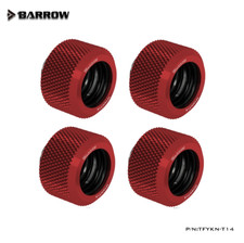 Barrow Choice G1/4" to 14mm Hard Rigid Tubing Compression Fitting Red , 4 Pack