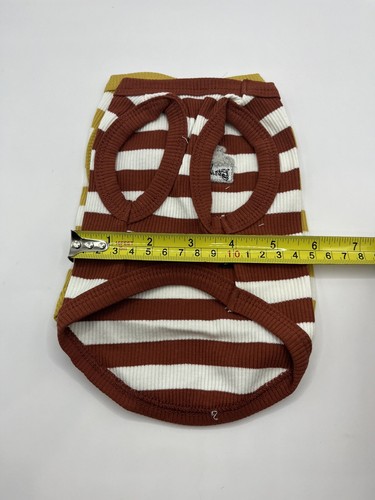 2 Pack XS Dog Shirt Orange Yellow Pet Jacket Puppy Appeal Ribbed Tank Cute Cat - Picture 4 of 5