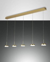 Fabas Luce Led Pendelleuchte Dunk 2000X80Mm 40W Warmweiß Messing Dimmbar