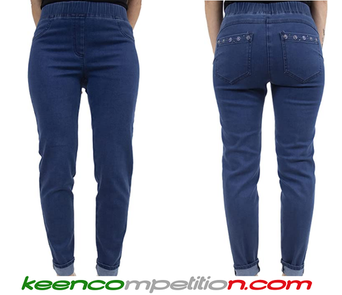 ☆ CARLA FERRONI PANTALONE DONNA JEANS CON ELASTICO IN VITA MADE IN ITALY ☆  | eBay
