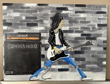 Johnny Ramone The Commando painting By Russ Burton - Gator Board Print 12”x16”