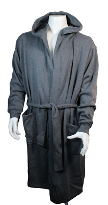 UGG Leeland Size M/L Charcoal Cotton Velour Lining Hooded Bath Robe RETAIL $145