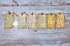 6~Vintage Style~Ephemera~Recipe~Junk Journal~Linen Cardstock~Hang Tags