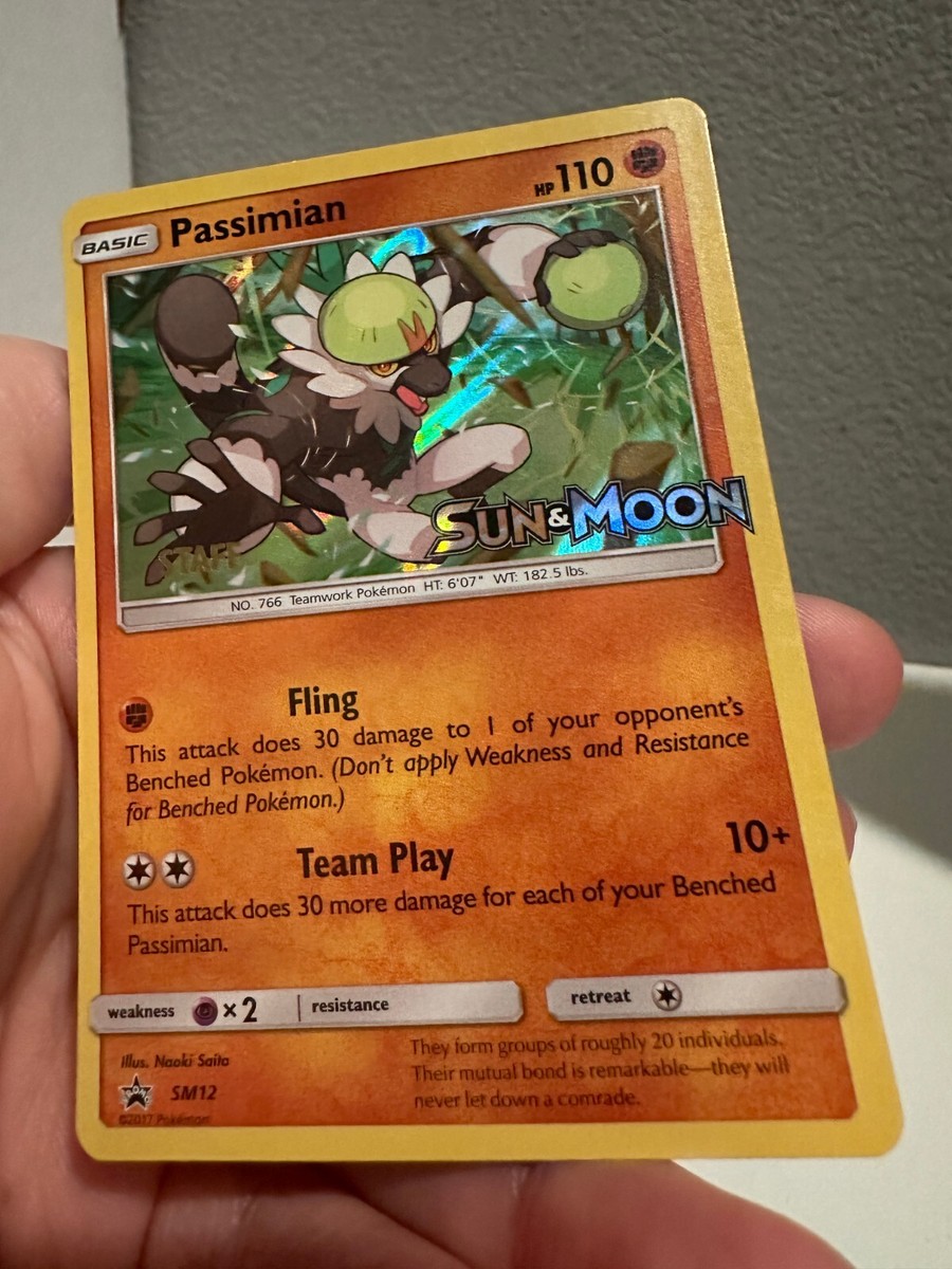 Passimian SM12 Sun & Moon Pre-release STAFF Promo - NM - Pokemon TCG NM 0601#106 | eBay Passimian SM12 Sun & Moon Pre-release STAFF Promo - NM - Pokemon TCG NM 0601#106 | eBay