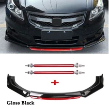 Front Bumper Lip Red Layer Splitter Spoiler For Honda Accord Black+Red Body Kit