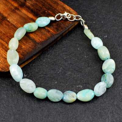 82,00 kt natürlicher 8 Zoll langer peruanischer Opal ovale Form Perlen Armband NK 50E97