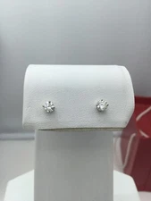 14K White Gold .35tcw Natural Diamond Stud Earrings In New Stuller Settings