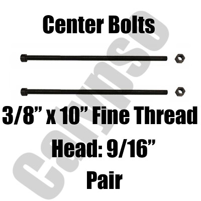 Leaf Spring Center Bolt - 3/8 x 10 (PAIR) Fine Threaded Leaf Bolts with Nuts