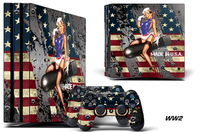Skin Decal Wrap For PS4 PRO Playstation 4 Pro Console + Controller Stickers WW2