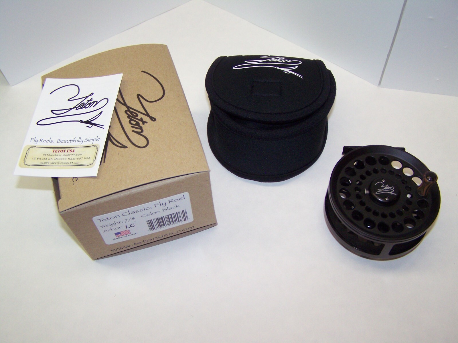 Teton USA Fly Fishing Reel, 7/8 LC New, USA Made with Neoprene Reel  Case