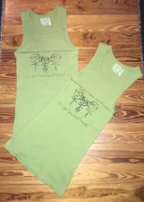 Y2K DAVID & GOLIATH My boyfriend……Olive Army Green RIBBED TANK TOP RARE XL