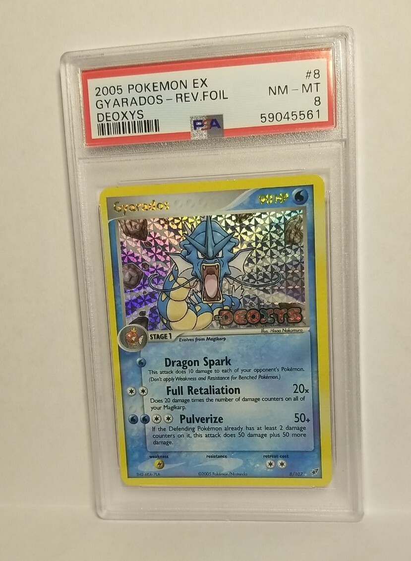 2005 Pokemon EX Gyarados Reverse Foil #8 Deoxys PSA 8 2005 Pokemon EX Gyarados Reverse Foil #8 Deoxys PSA 8