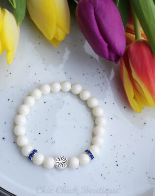 Neu Handarbeit ''Verzauberter Hain'' Perlenarmband Lebensbaum Tibetisches Silber Charm