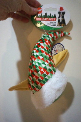 NWT ETHICAL SPOT DOG TOY  HOLIDAY PETS  ELF HAT  WITH SQUEAKER