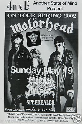 MOTORHEAD / MORBID ANGEL 2002 SAN DIEGO CONCERT TOUR POSTER