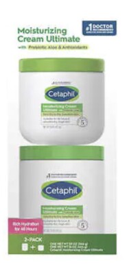 2 PACK CETAPHIL MOISTURIZING CREAM ULTIMATE WITH PREBIOTIC ALOE 36 OZ TOTAL