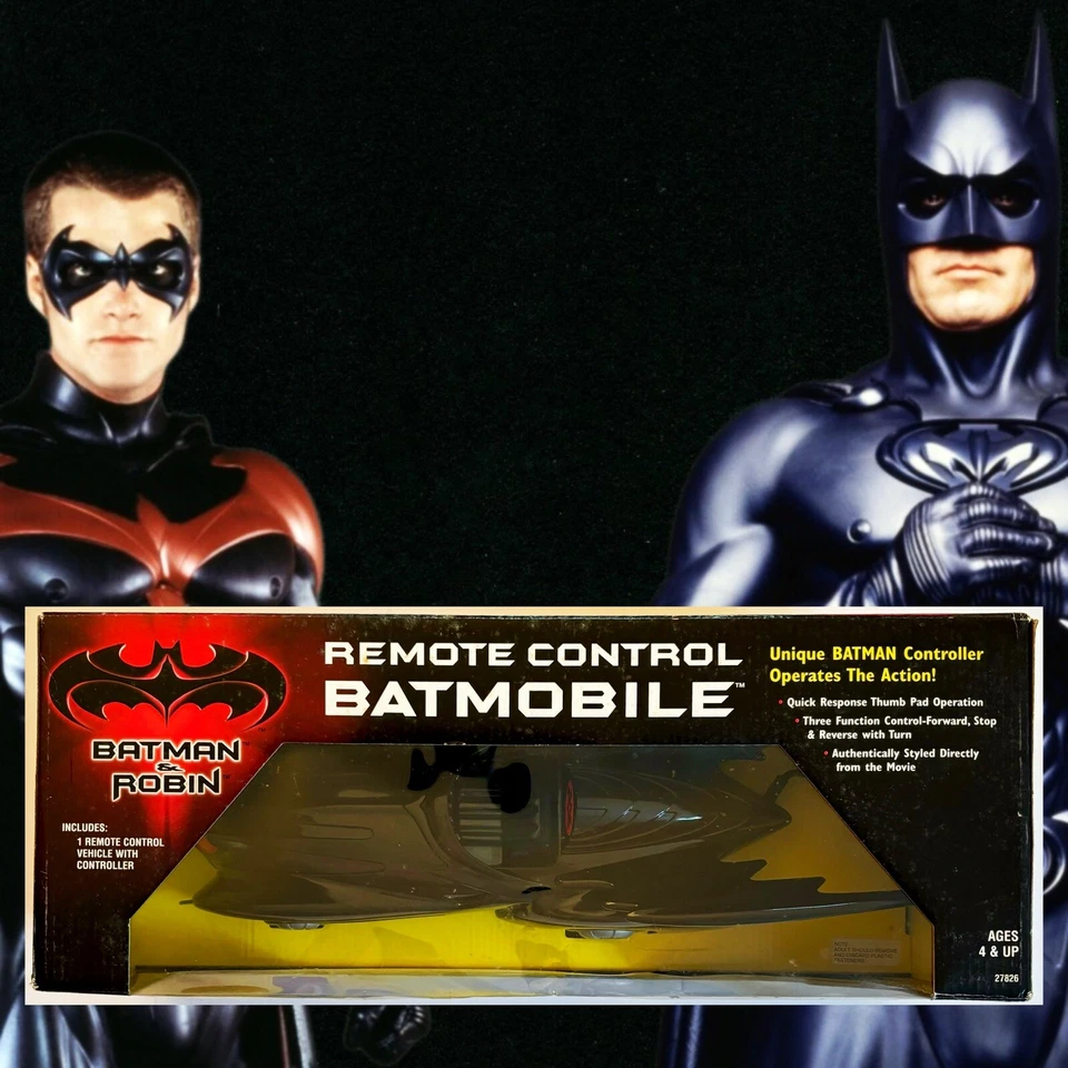Batimóvil KB Toys Kenner Batman & Robin 1997 control remoto como nuevo en caja sellada Foto 3 de 4