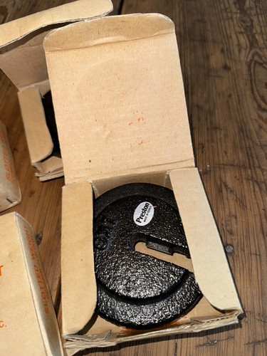 NOS Sammons Preston Cast Iron Slotted Weight Set 5lb, 2x2lb And 1lb Made In USA - Picture 4 of 5