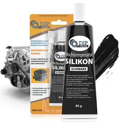 DIP-Tools Hochtemperatur-Silikon 85g bis 315°C, Dichtstoff für Auto, Ofen & Herd
