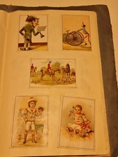 altes Album mit Sammlung antik Kaufmannsbilder Oblaten Karten Glanzbilder