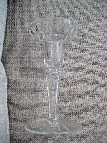 Set 2 portacandele vintage cristallo trasparente alto 6" conico - Foto 3 di 11