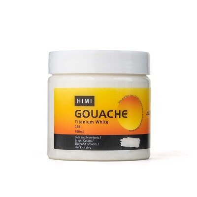 HIMI Gouache Refill Paints,White Color(200 ml Bottles), Non Toxic Paint for C...