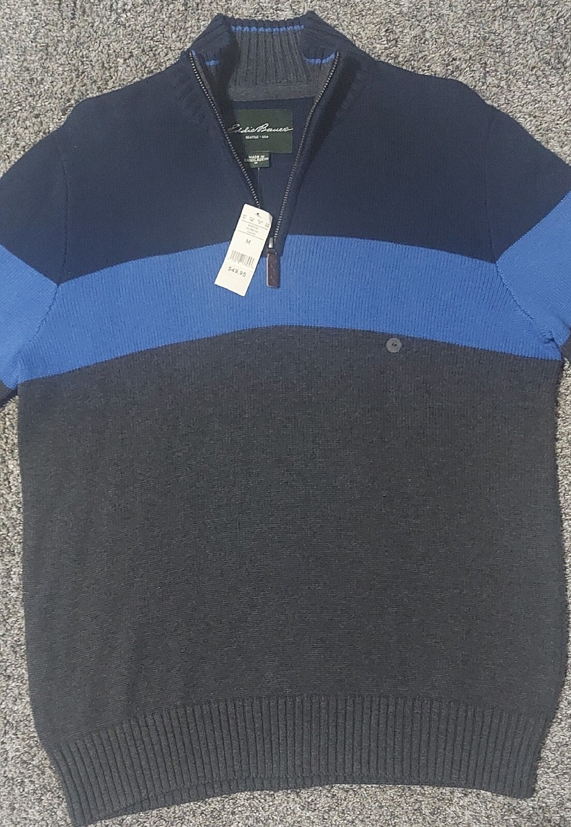 Eddie Bauer Pull Over Men's Sweatshirt Multi-Blue Color Size