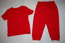 Baby Boys Outfit RED S/S TEE SHIRT w/ POCKET Knit Pants With Ribbed Cuffs 24 MO