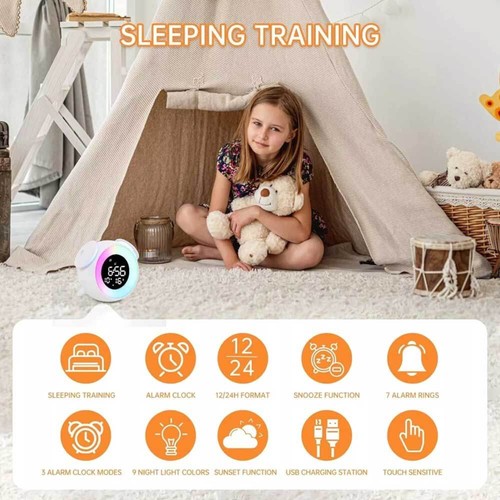 Alarm clock wake-up light with sunrise/sunset simulation, dual alarm clocks - Picture 7 of 8