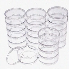 Stack 'n Store Bead Jars: 60ML Round Containers, 4 Columns, 5 Layers - Perfect f