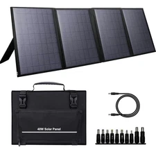 Portable Solar Panel 40W, Foldable Solar Charger for Outdoor Solar Power Stat...