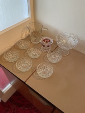 VINTAGE JOB LOT OF VARIOUS GLASS WARE ALL STYLES 1 LARGE JUG ETC