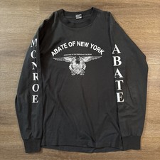 90s Abate of New York Black Long Sleeve T Shi...