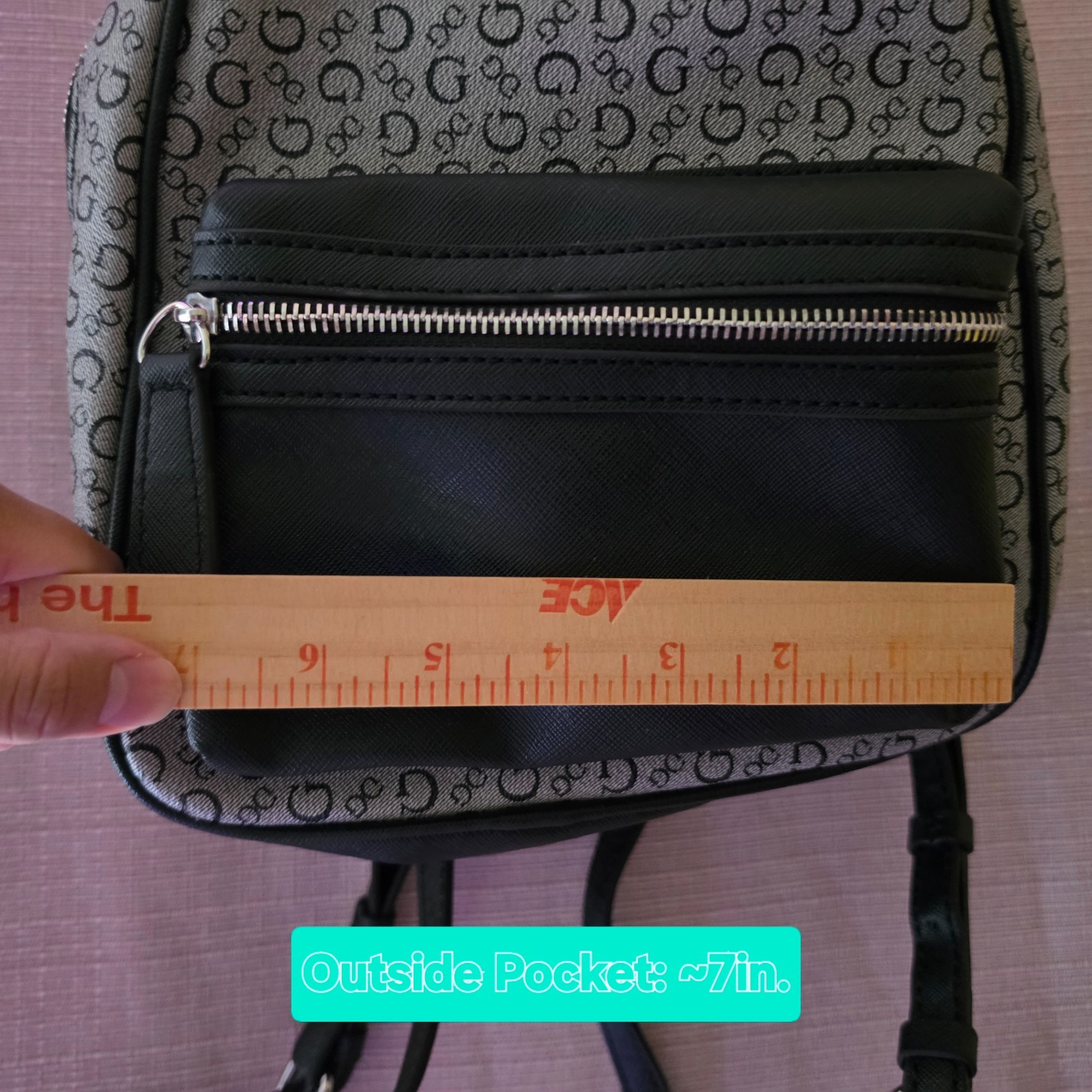 Guess Mini Backpack - Grey Black Monogram Logo _ PREOWNED — image 16