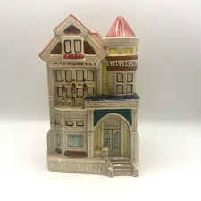 Vintage Takahashi Ceramic Victorian San Francisco House Wall Pocket Planter