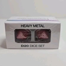 Ultra Pro VIVID Heavy Metal Dice D20 RED (2 Dice Set) Solid Zinc-Alloy