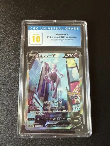 Pokémon TCG Pristine CGC 10 Mewtwo V 2022 Japanese Go Slab Gem Mint Graded Card