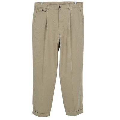 Brooks Brothers Men Size 34x31 Country Club ProSport Beige Pleated Cuff Trousers