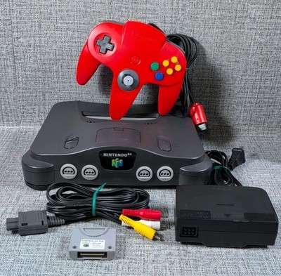 Nintendo 64 Video Game Console Tested Working W/ Controller Memory Card & Cords