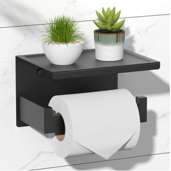 Toilettenpapierhalter Selbstklebend Wandmontage Edelstahl Ablage-image