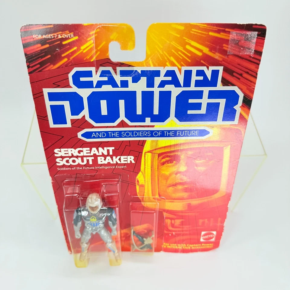 Figura de acción de colección 1987 Mattel Captain Power Sergeant Scout Baker sin usar, en caja Foto 4 de 4