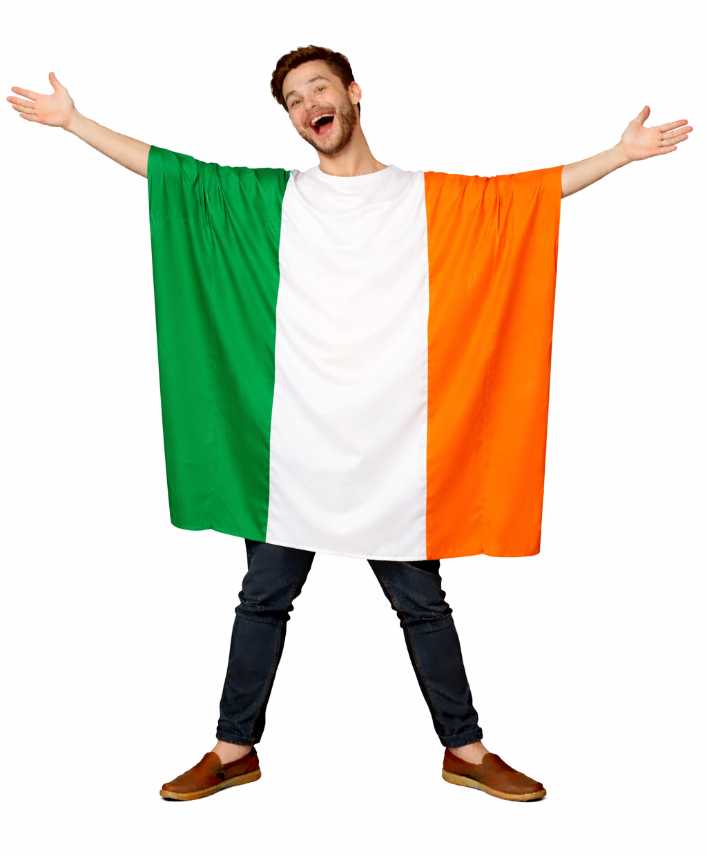 Adults Tricolor National Flag of Ireland Irish Supporters Poncho Fancy Dress