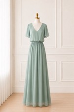 Show Me Your Mumu Emily Empire Maxi Dress Sage Green Chiffon M NWT MSRP $195