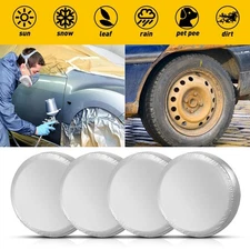 Replacement Trailer Spare tire Wheel tyre Cover Silver Duty Heavy 190T Oxford 4X