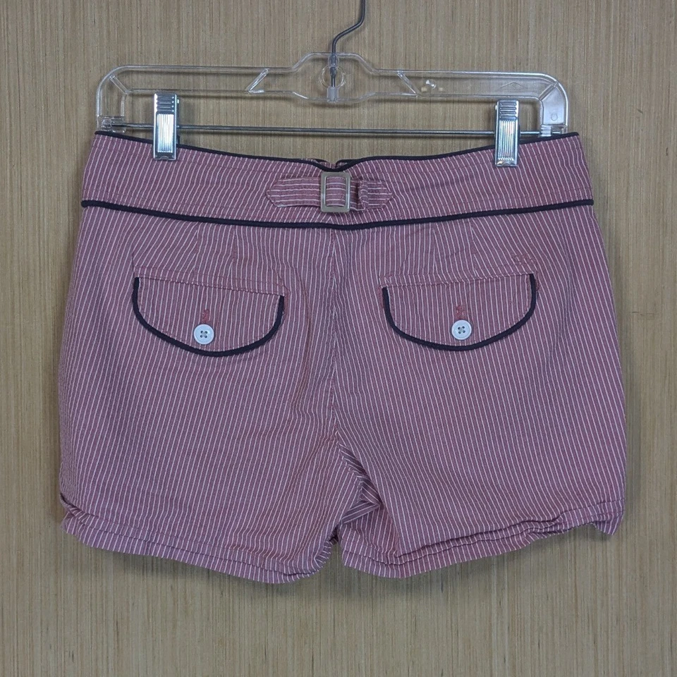 Tommy Hilfiger 短裤红色白色细条纹水手高腰微型迷你女式 2 码 — 第 4/4 张图片