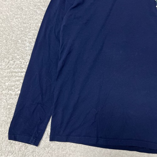 Polo Ralph Lauren Shirt Men Large Navy Jersey Long Sleeve Polo Bear Football - Picture 3 of 12