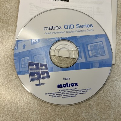 MATROX QID Series Quad Information Display Graphics Cards 20092 Disc Only Qty. 2