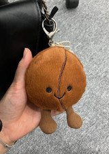 Jellycat Amuseables Coffee Bean Plush Bag Charm Keychain Gift NWT w/Dust Bag